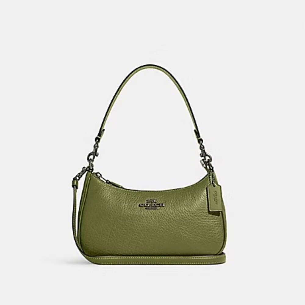 Coach Teri Olive Green Hobo Shoulder Crossbody Bag Like New CJ517 - Picture 16 of 16
